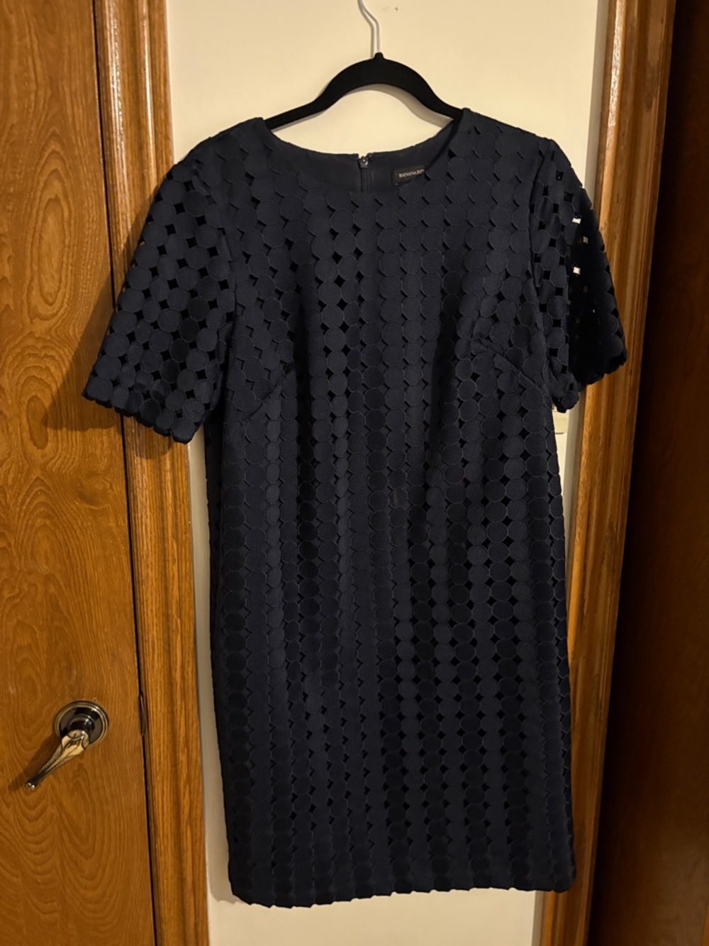 Banana Republic Navy Textured Shift Dress